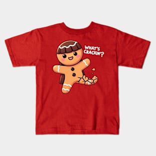 Gingerbread Girl What's Crackin'? Funny Christmas Kids T-Shirt